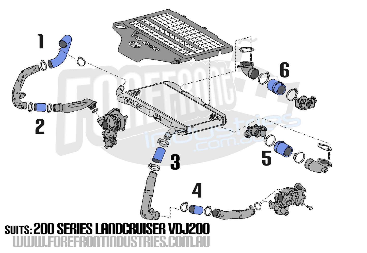 200 Series Landcruiser Intercooler Hoses